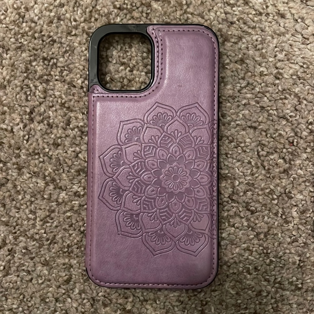 Purple iPhone 12 Mac Pro wallet case